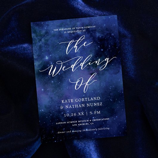 Onder de sterren Chic Space Astronomy Stars Weddin Kaart