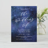 Onder de sterren Chic Space Astronomy Stars Weddin Kaart (Staand voorkant)