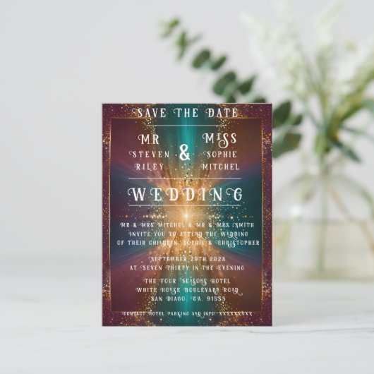 Onder de sterren: een feest van liefde briefkaart (Staand voorkant)