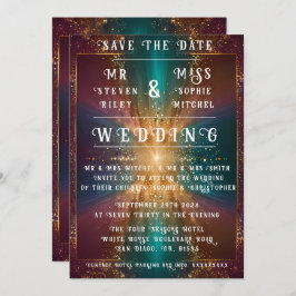 Onder de sterren: een feest van liefde kaart