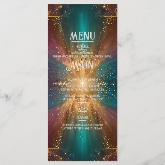 Onder de sterren: een feest van liefde menu (Voorkant)