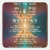 Onder de sterren: een feest van liefde vierkante sticker (Voorkant)