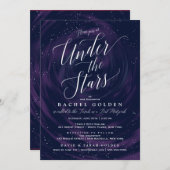 Onder de sterren Elegant Bat Mitswa Viering Kaart (Voorkant / Achterkant)