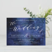 Onder de sterren Elegant Space Astronomy Wedding Kaart (Staand voorkant)