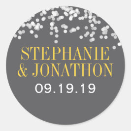 Onder de sterren grijs en geel ronde sticker