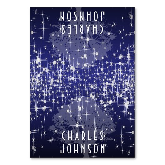 Onder de Sterren in Donkerblauwe Plaats Kaart (Voorkant)