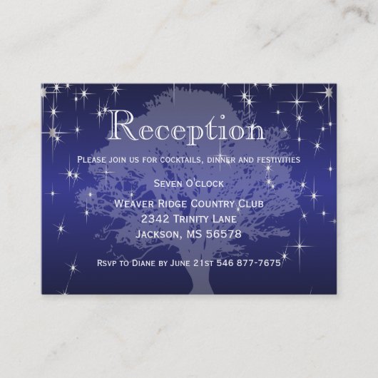 Onder de sterren in Metallic Dark Blue - Ontvangst Informatiekaartje (Voorkant)