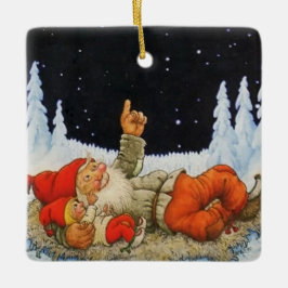 “Onder de sterren” Kabouters door Jenny Nystrom Keramisch Ornament
