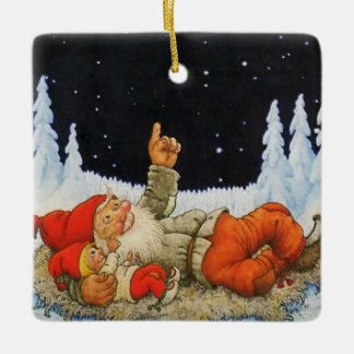 “Onder de sterren” Kabouters door Jenny Nystrom Keramisch Ornament