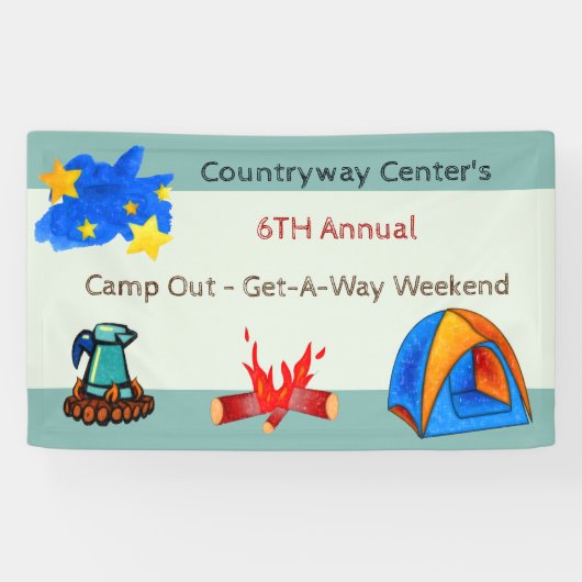 Onder de sterren kamperen spandoek (Horizontaal)