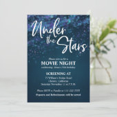 Onder de Sterren Movie Night Kaart (Staand voorkant)