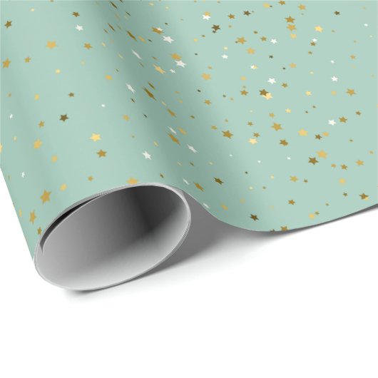 Onder de sterren | Munt Green Wrapping Paper Cadeaupapier (Rol Hoek)