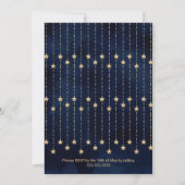 Onder de sterren Navy Blue Gold Sparkle Quinceañer Kaart (Achterkant)