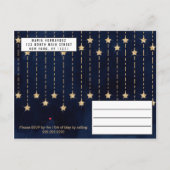 Onder de sterren Navy Blue Gold Sparkle Quinceañer Uitnodiging Briefkaart (Achterkant)