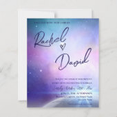 Onder de sterren Paarse Roze Typografie Bruiloft (Voorkant)