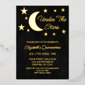 Onder de sterren Quinceañera Folie Uitnodiging (Voorkant)