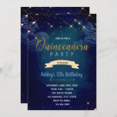 Onder de sterren quinceanera uitnodiging (Voorkant / Achterkant)