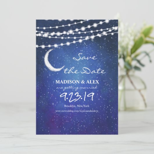 Onder de sterren Save the Date Invitation Kaart (Staand voorkant)