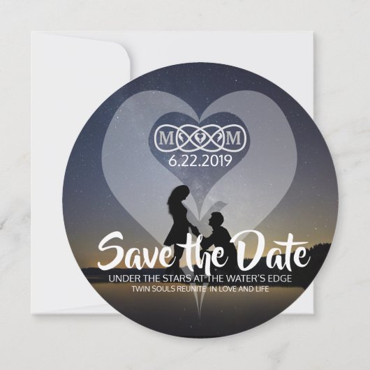 Onder de sterren sparen de Datum Save The Date (Achterkant)