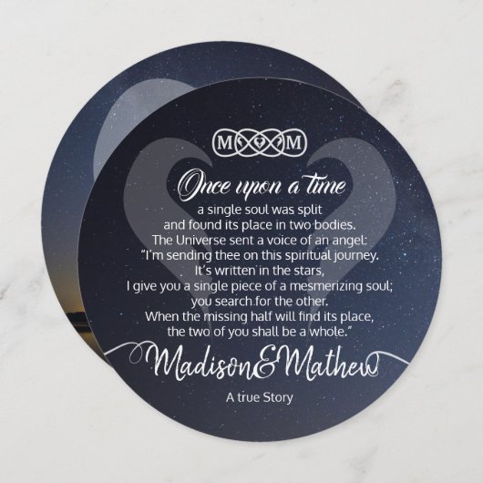 Onder de sterren sparen de Datum Save The Date (Voorkant / Achterkant)