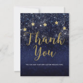 Onder de sterren Starry Night Goud Blauw Bedankt Kaart (Voorkant)
