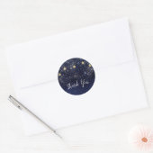 Onder de Sterren Sterrennacht Gold Blue Party Favo Ronde Sticker (Envelop)