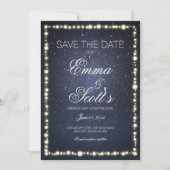 Onder de sterren string licht gloed opslaan de dat save the date (Voorkant)