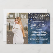 Onder de sterren String Lights Foto Verjaardag Kaart (Voorkant)