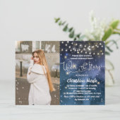 Onder de sterren String Lights Foto Verjaardag Kaart (Staand voorkant)