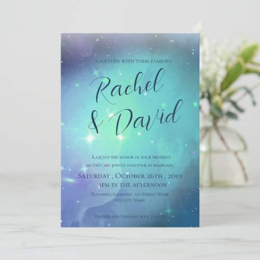  onder de sterren typografie bruiloft (Staand voorkant)