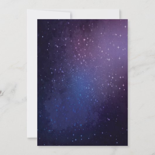Onder de sterren verjaardagsuitnodiging kaart (Achterkant)