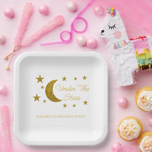Onder de sterretdag papieren bordje (Feest)