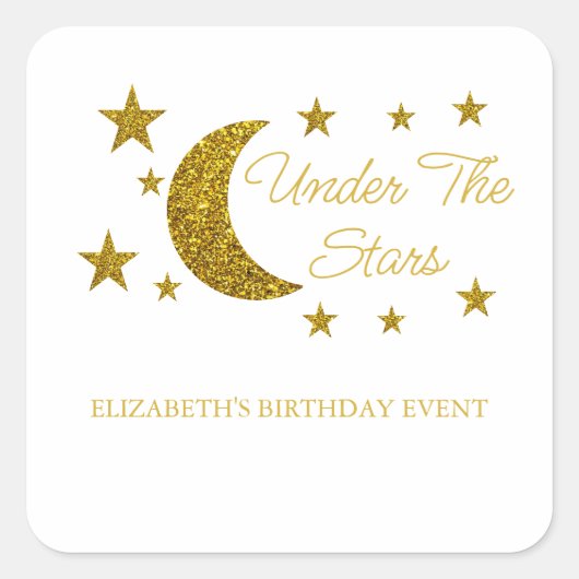 Onder de sterretdag vierkante sticker (Voorkant)