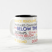 onder de streep tweekleurige koffiemok (Voorkant links)