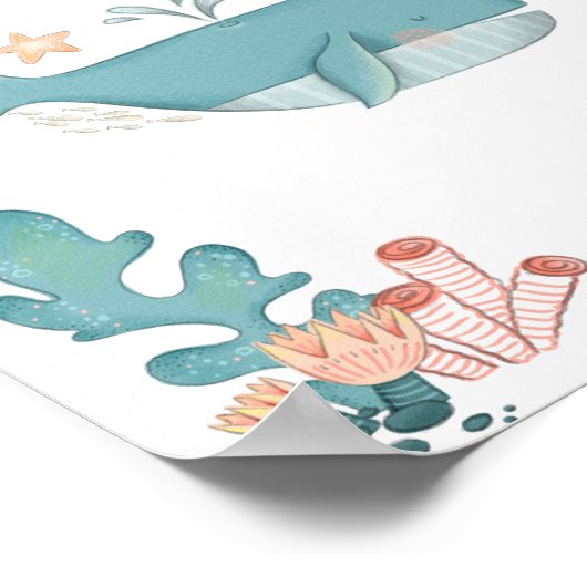 Onder de Tekst van de Douane van het Baby shower v Poster (Hoek)