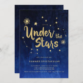 Onder de titel Stars Backyard BBQ Party Invitation Kaart (Voorkant / Achterkant)