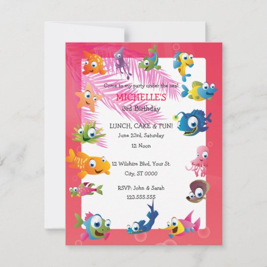 Onder de uitnodiging van de Birthday Party van het (Voorkant)