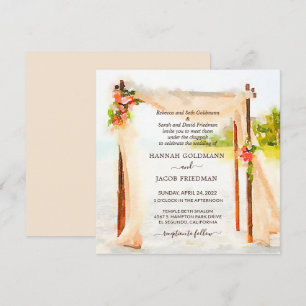 Onder de uitnodiging voor het huwelijk van Chuppah