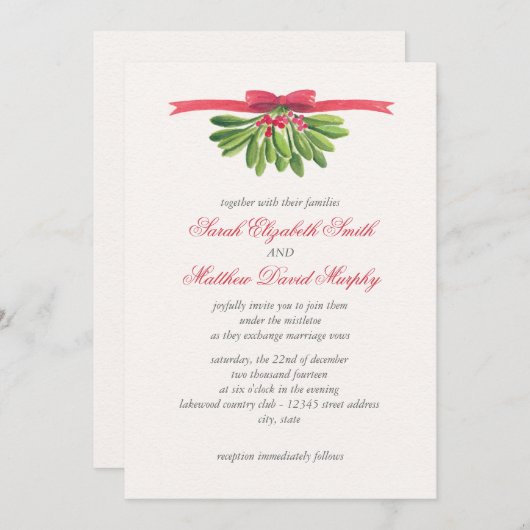 Onder de uitnodiging voor het huwelijk van Mistlet (Voorkant / Achterkant)