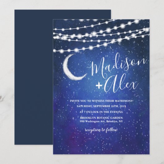 Onder de uitnodiging voor het huwelijk van Stars (Voorkant / Achterkant)