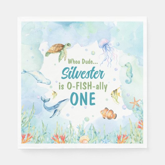 Onder de verjaardag van het Zee Napkins Servet (Voorkant)