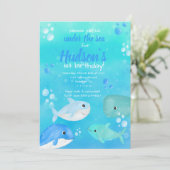 Onder de verjaardagsfeestdag van het zee zeeen kaart (Staand voorkant)