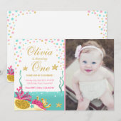 Onder de verjaardagsuitnodiging voor koraalrif van kaart (Voorkant / Achterkant)