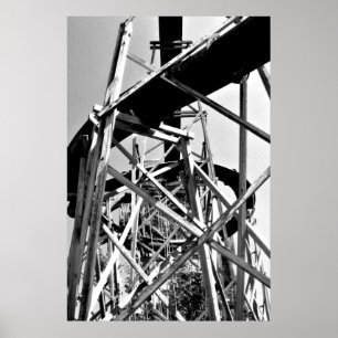 Onder de waterbuis: Slide // Zwart en wit Poster