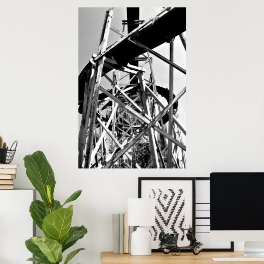 Onder de waterbuis: Slide // Zwart en wit Poster (Thuiskantoor)