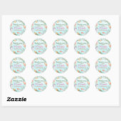 Onder de waterverf van de zee Birthday Ronde Sticker (Vel)