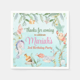 Onder de waterverf van de zee Birthday Servet