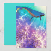 Onder de Waterverf Zee Blauwe Walvisvaart Aankondiging (Voorkant / Achterkant)