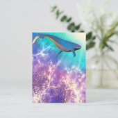 Onder de Waterverf Zee Blauwe Walvisvaart Briefkaart (Staand voorkant)