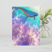 Onder de Waterverf Zee Blauwe Walvisvaart Feestdagenkaart (Staand voorkant)